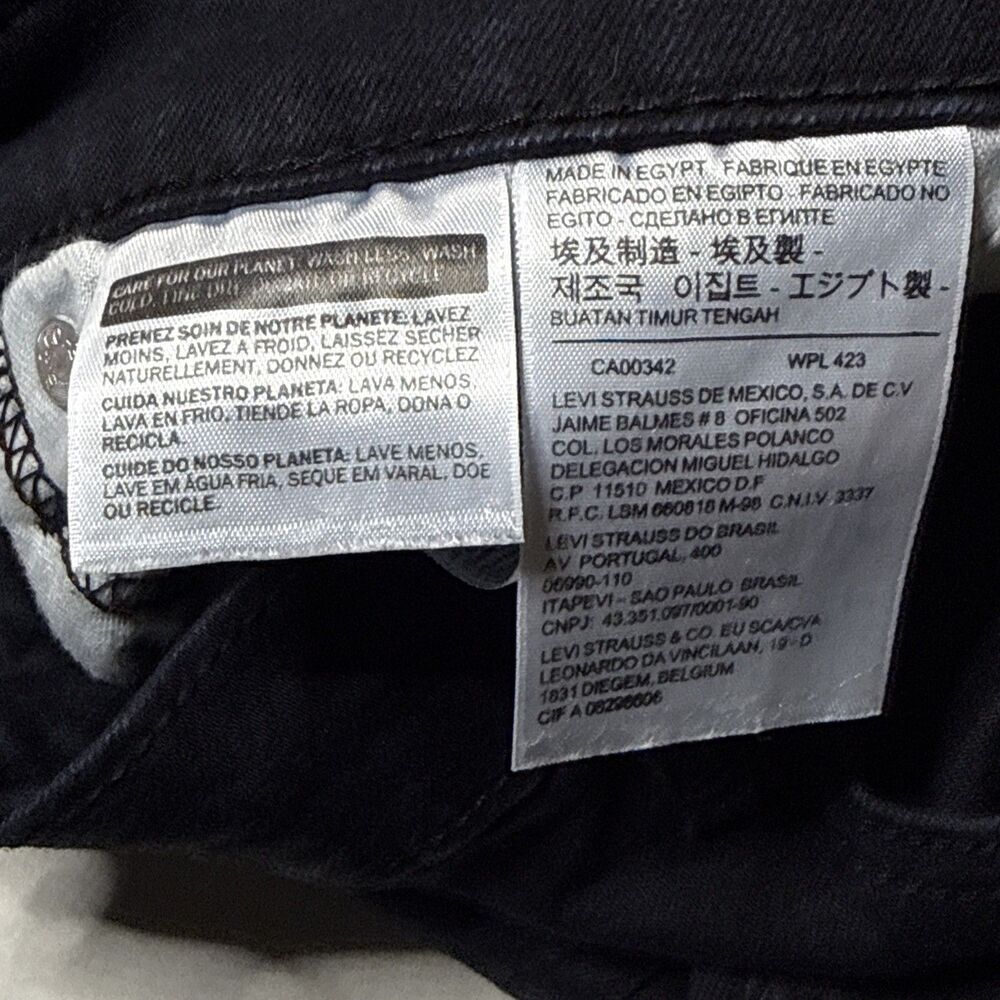Levis 514 Straight Leg Mens Jeans 38X34 Black Exc Cond Tall - Picture 5 of 6